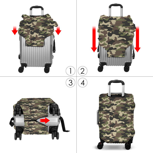 Elastic Suitcase Cover for 22 to 25 Inch Cases, Washable Camouflage Print - Image 2