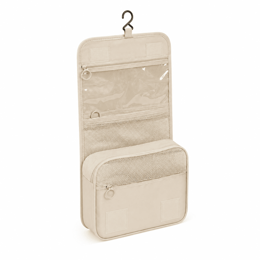 Hanging Toiletry Bag with Hook, Water-Resistant Polyester, 9.3 Inches Wide - Image 2