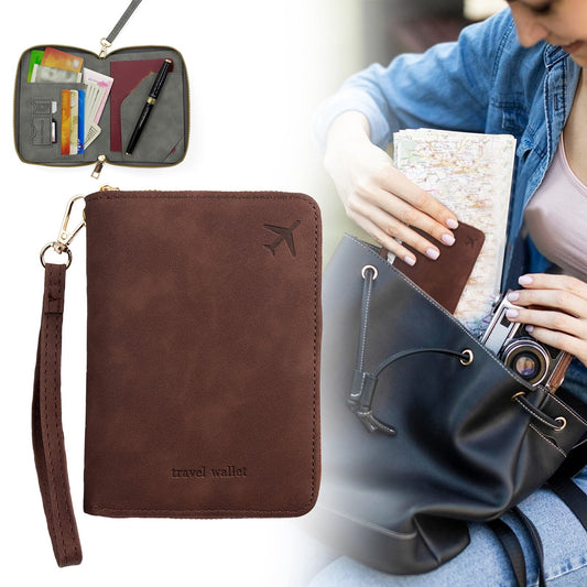 Zippered Passport and Document Wallet with RFID-Blocking Lining - Image 2
