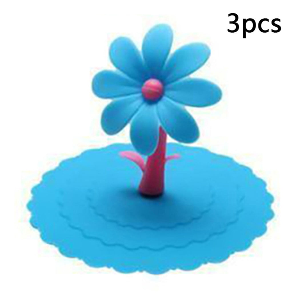 Silicone Cup Lids, Set of 3 Airtight Covers, 10 cm Across - Image 3