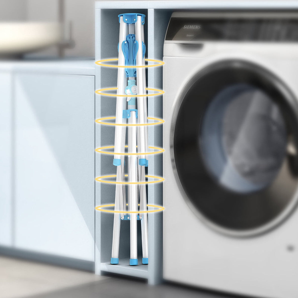 Tripod Clothes Drying Rack with Four Rods, Adjustable Height, Tool Free - Image 4