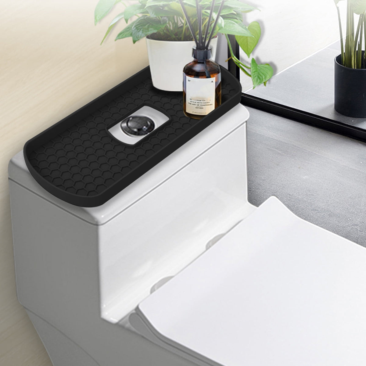 Non-Slip Silicone Tray for Bathroom Counters and Cistern Tops, 13.77 Inches - Image 4