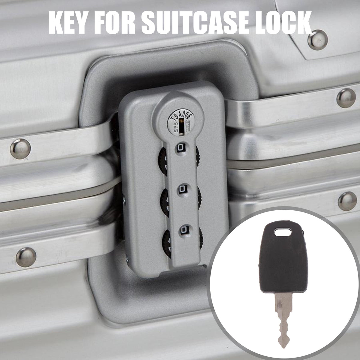Universal Luggage Lock Key for Travel Cases, 1.89 Inches, Lightweight - Image 3