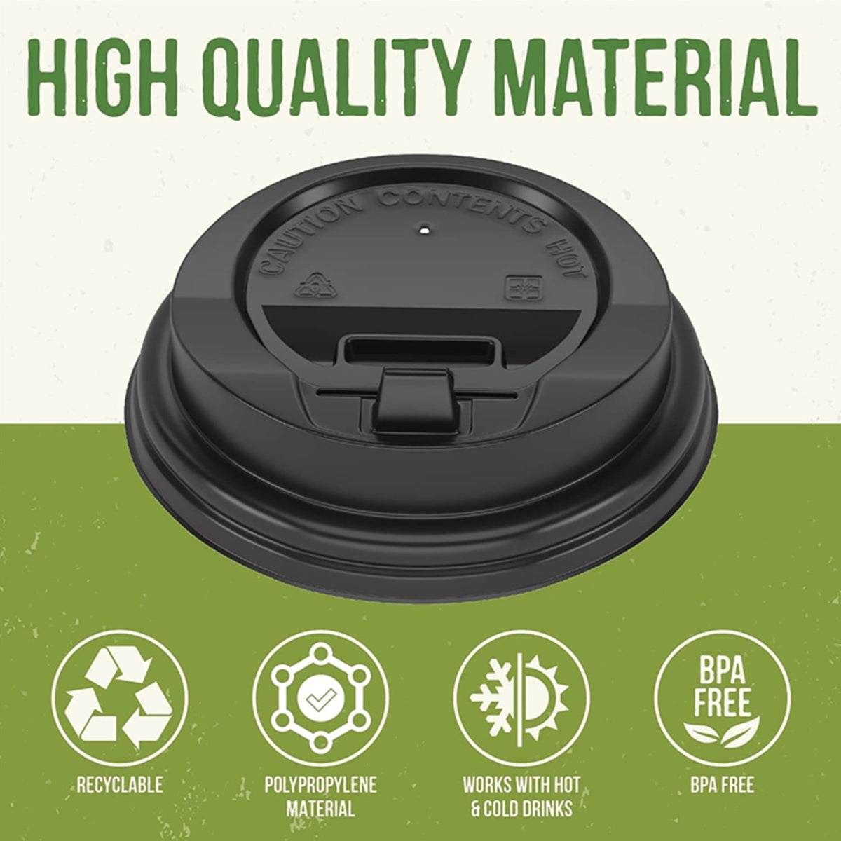 Dome Lids for 8 oz Hot Cups, Bulk Box of 1000 with Anti-Spill Rim - Image 3