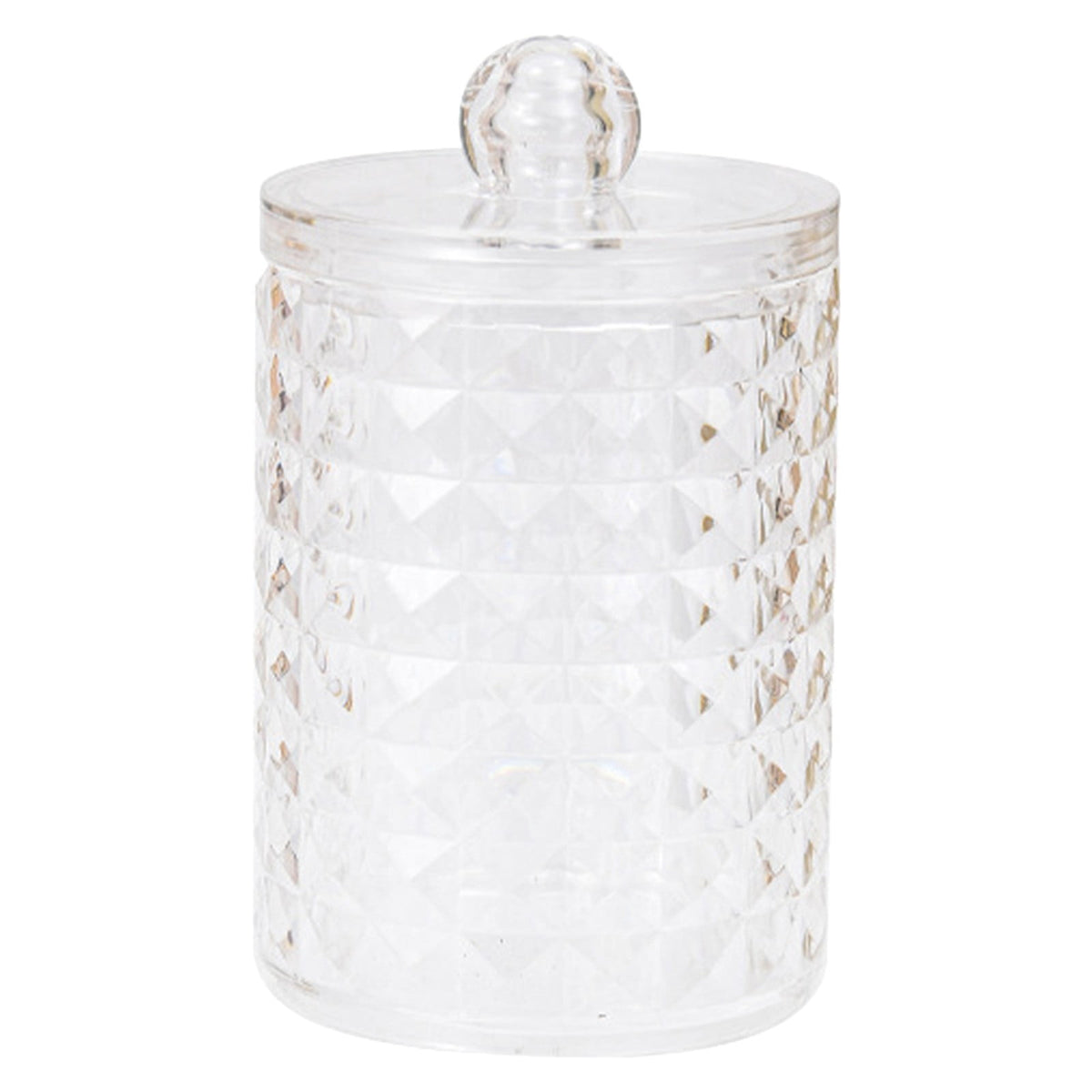 Lidded Vanity Jars for Cotton Swabs and Pads, Clear Canister Set
