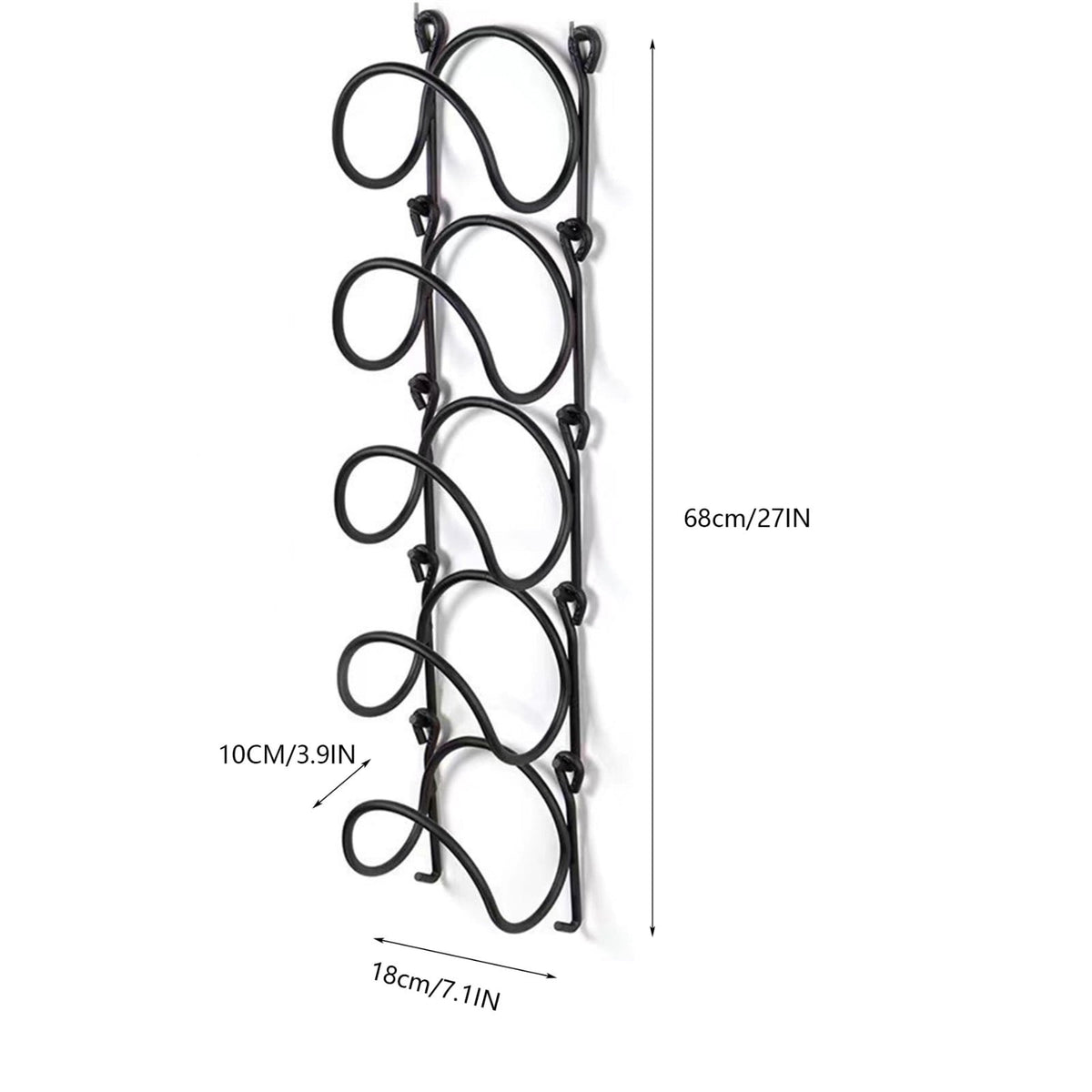 Five-Tier Wall-Mounted Rack for Rolled Towels, Carbon Steel Frame - Image 6