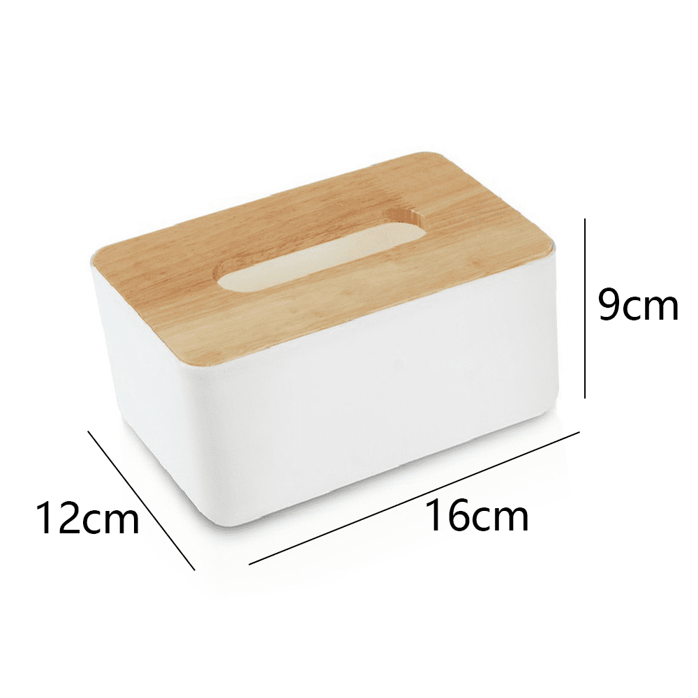 Rectangular Wooden Tissue Box Cover with Lift-Off Lid for a Vanity - Image 2