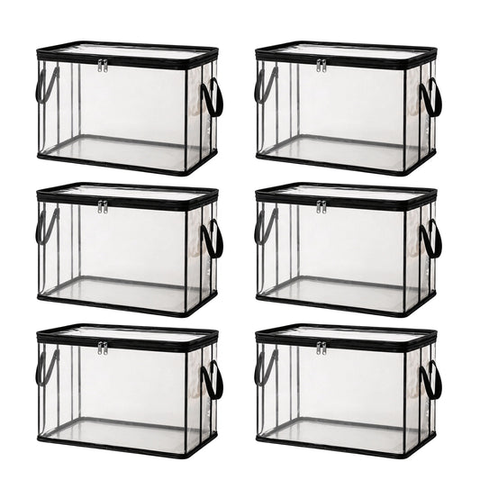 Clear Packing Cubes, Set of 6 Zippered Vinyl Pouches with Handles
