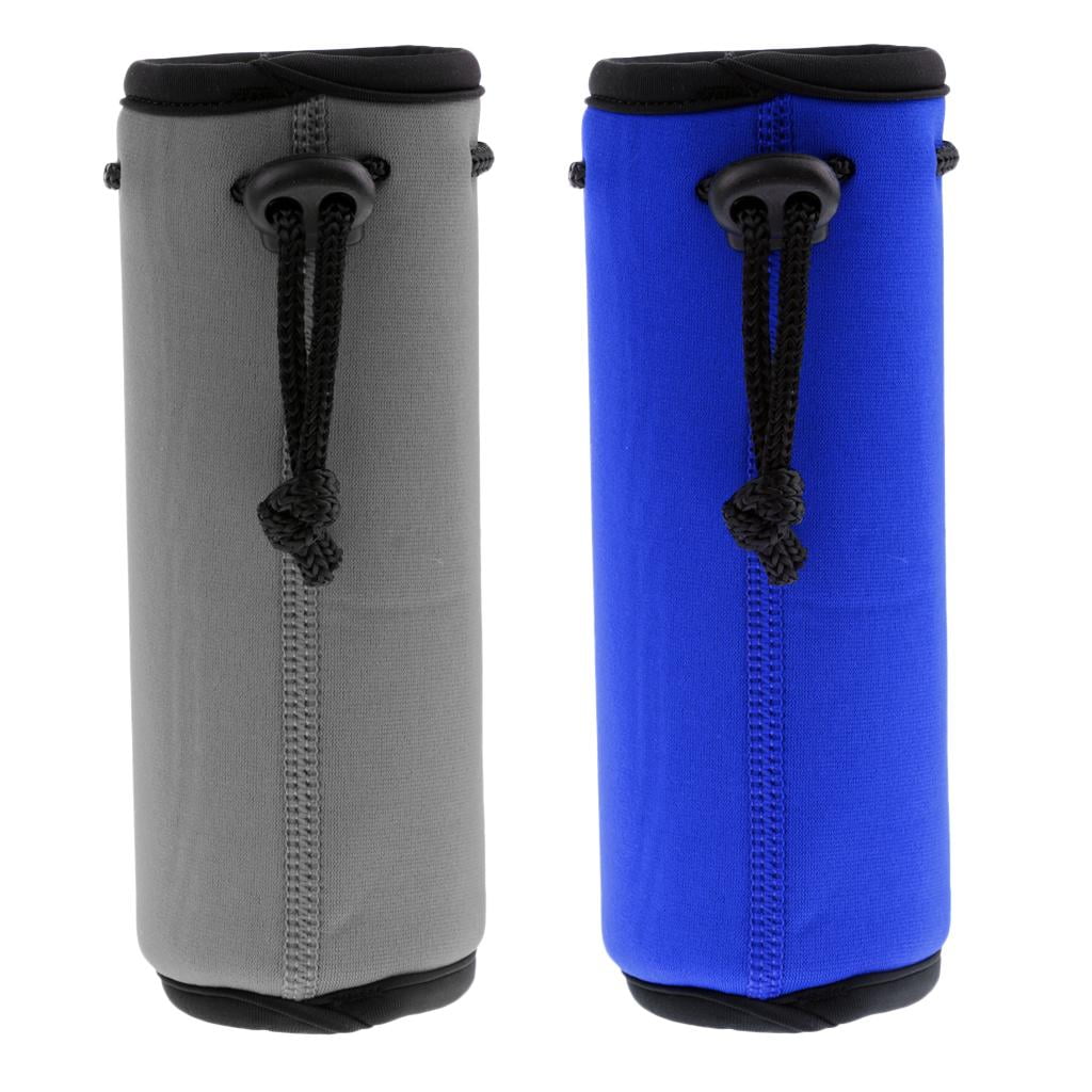 Neoprene Bottle Sleeves, Pair of Insulated Covers with Drawstring Tops - Image 2