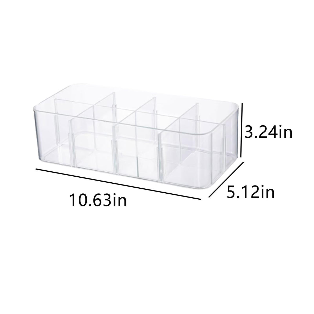 Eight-Compartment Drawer Organizer for Socks and Underwear, Clear Bin - Image 2