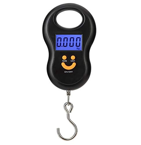 Digital Hanging Luggage Scale with Backlit Display and Hook, 110 lb Capacity