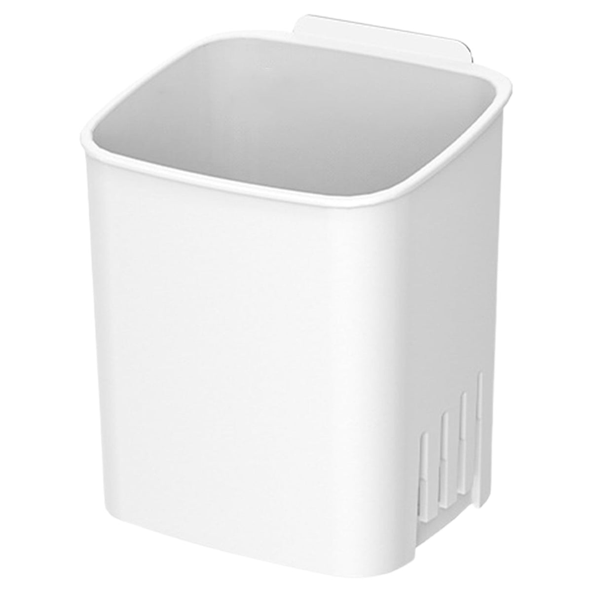 Adhesive Wall Toothbrush and Toothpaste Holder with Draining Cup, White