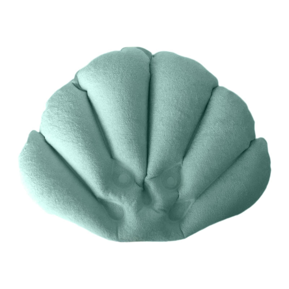 Inflatable Bath Pillow with Suction Cups, Shell-Shaped Headrest
