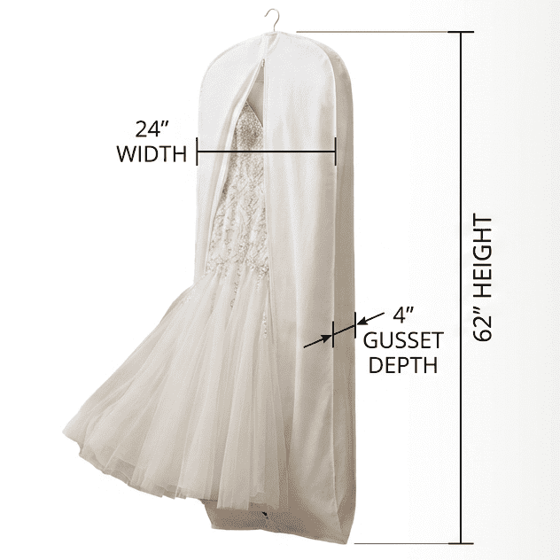 Breathable Cotton Garment Bag with Clear Window and Button Closure, Beige - Image 2