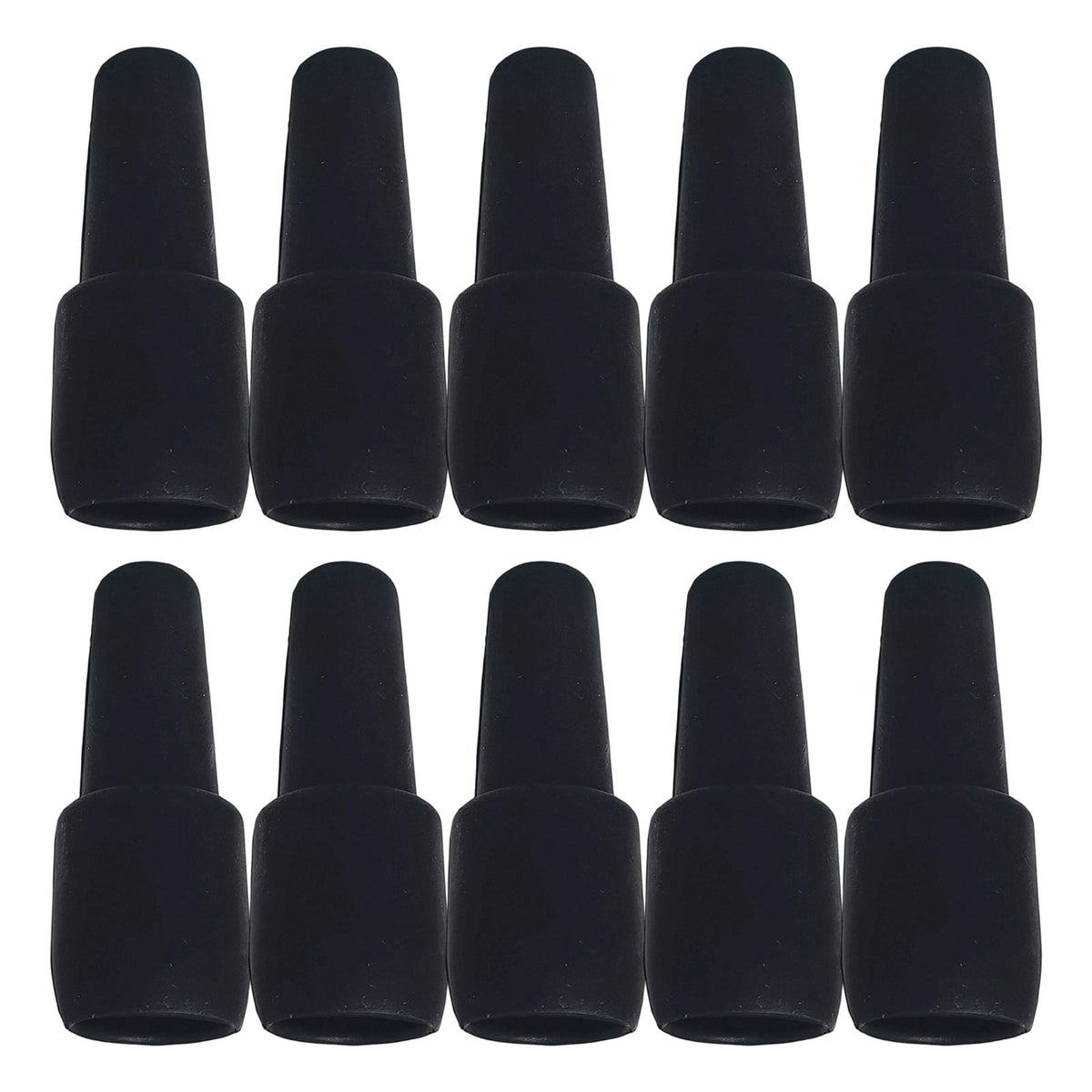 Reusable Silicone Bottle Stoppers, Set of 10 in Black, 2.7 Inches Tall