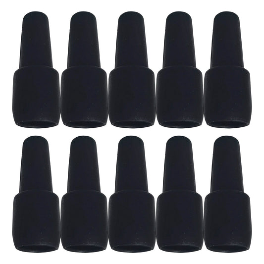 Reusable Silicone Bottle Stoppers, Set of 10 in Black, 2.7 Inches Tall