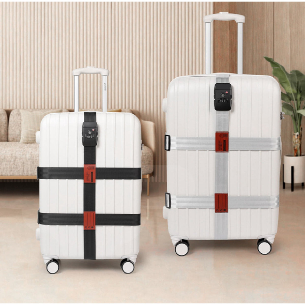 Cross Luggage Strap with Combination Lock and ID Window, Fits 20 to 32 Inch Cases - Image 3