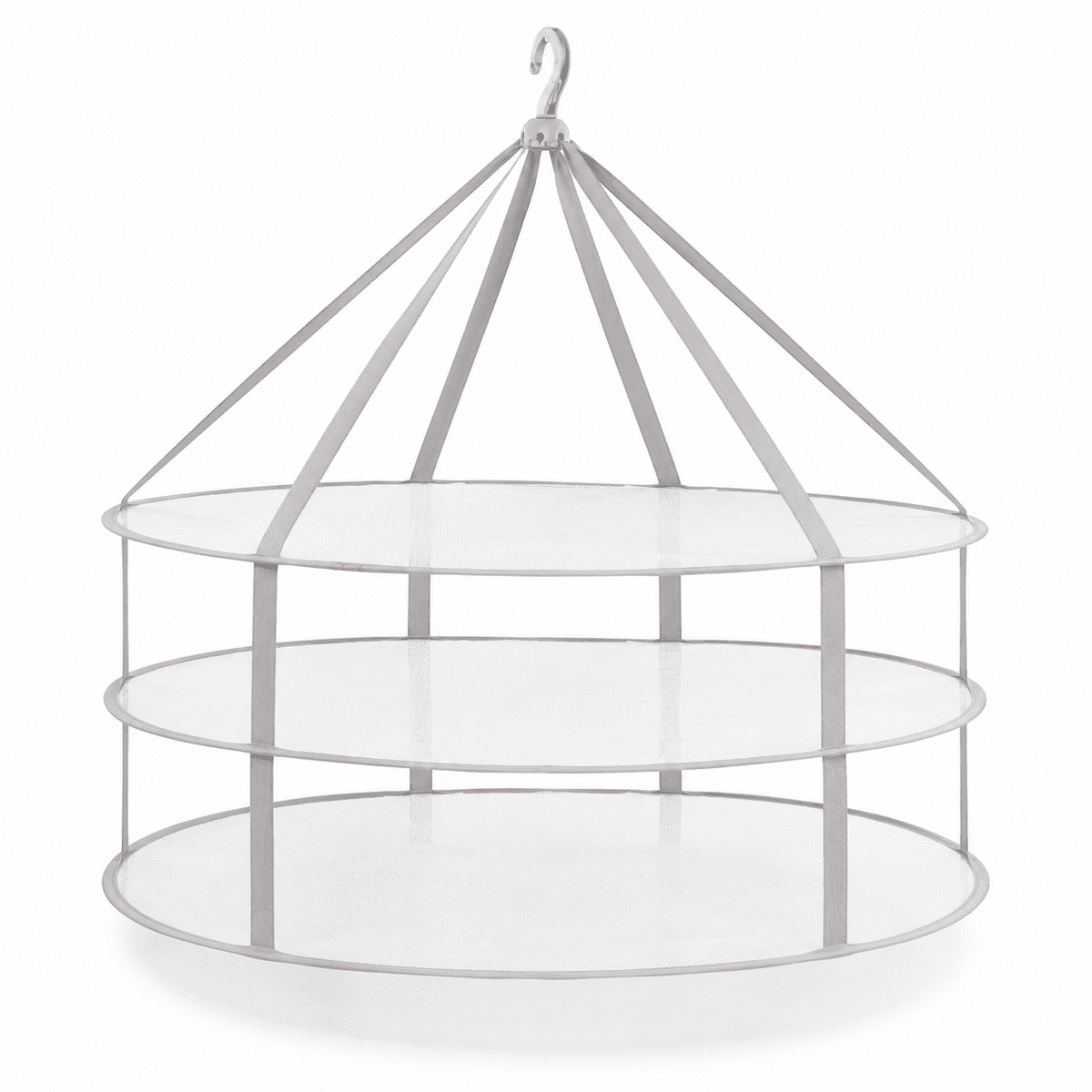 Three-Tier Mesh Drying Rack for Sweaters, Folds to an 11 Inch Circle