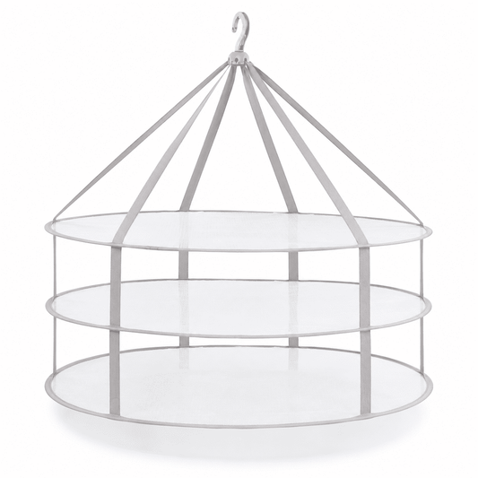 Three-Tier Mesh Drying Rack for Sweaters, Folds to an 11 Inch Circle
