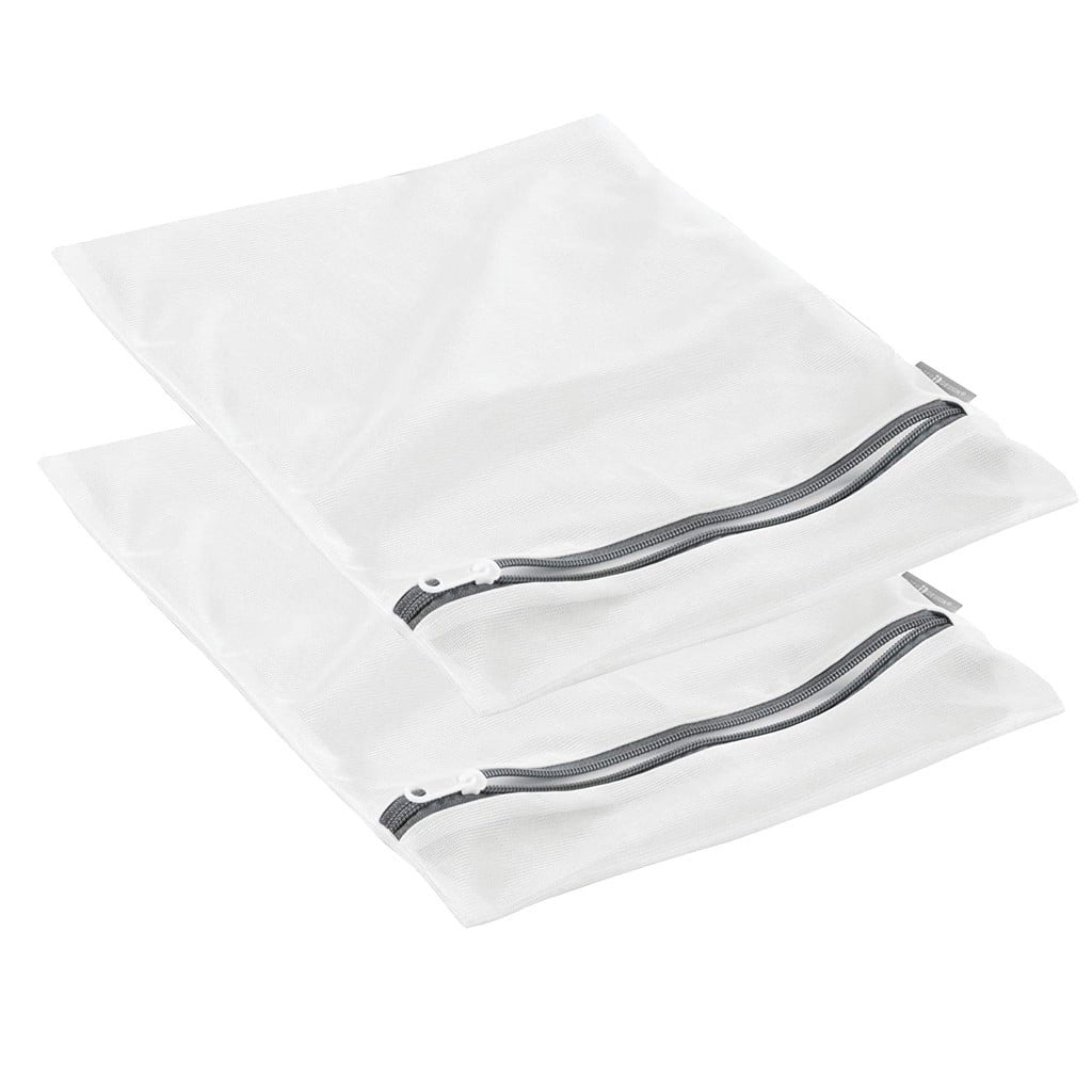 Zippered Mesh Wash Bags for Delicates, Pair of 16 x 12 Inch Bags