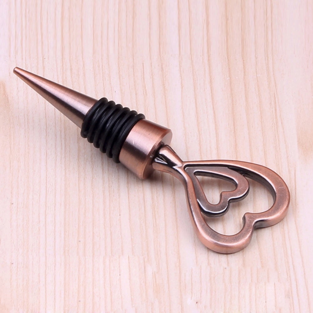 Heart-Topped Alloy Bottle Stopper with Clear Rhinestones, 10 cm Tall - Image 3