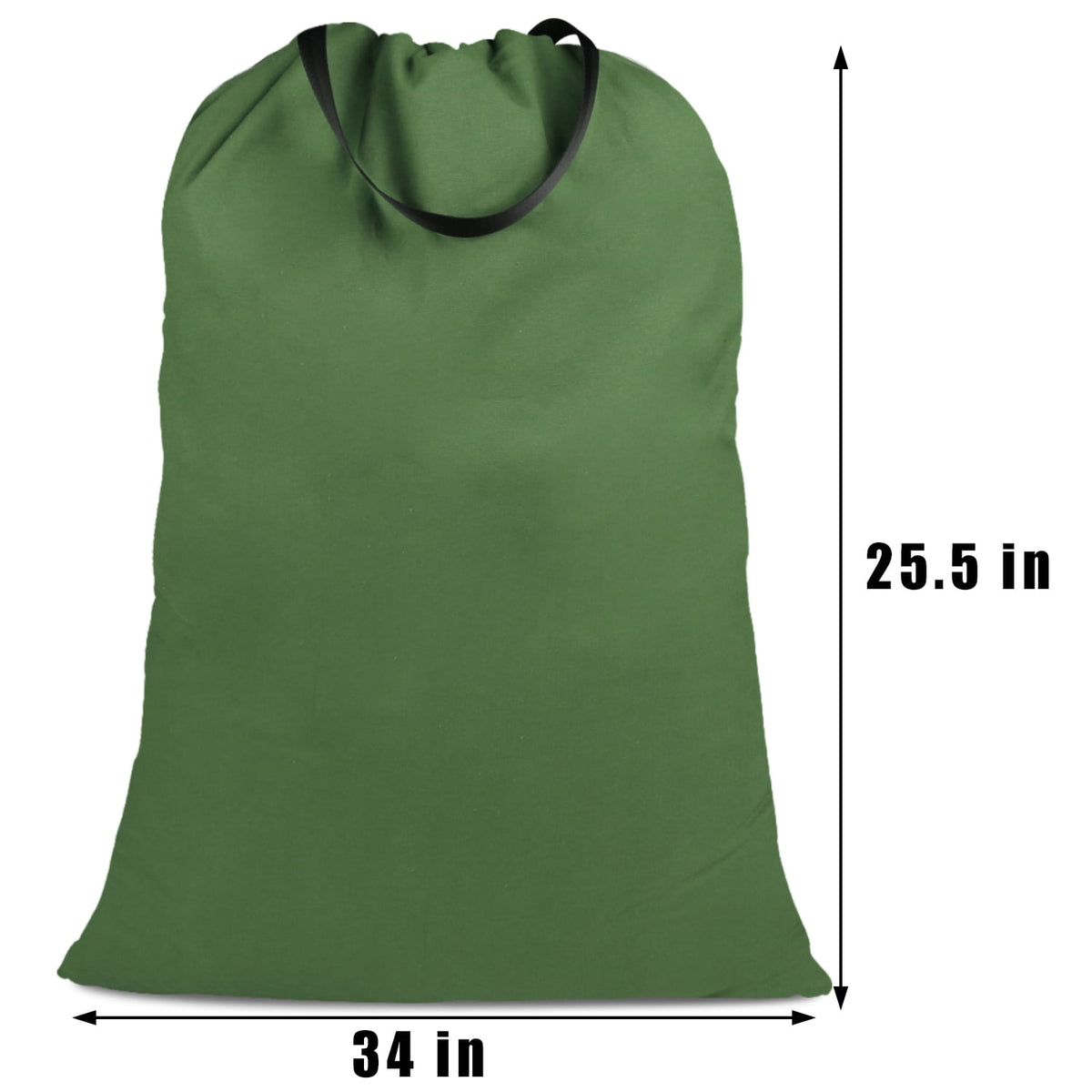Canvas Cotton Laundry Bag with Drawstring and Handles, 25.5 x 34 Inches - Image 2
