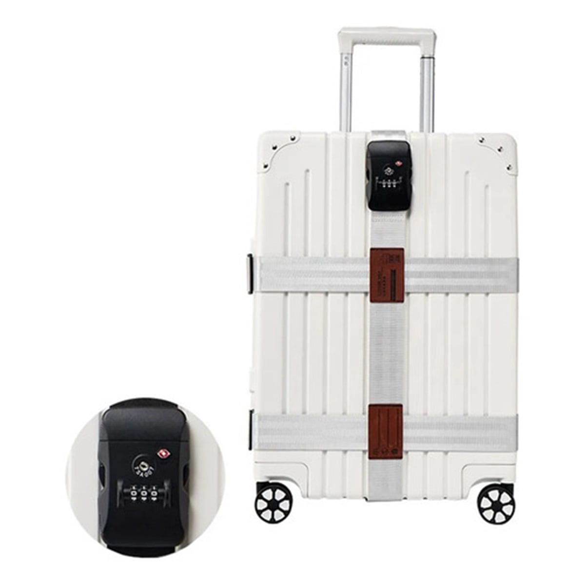 Cross Luggage Strap with Combination Lock and ID Window, Fits 20 to 32 Inch Cases - Image 2