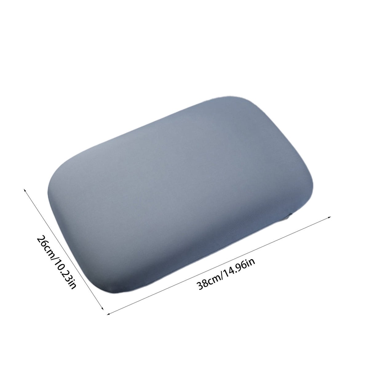 Small Travel Rest Pillow in Soft Grey Polyester, 14.96 x 10.23 Inches - Image 2