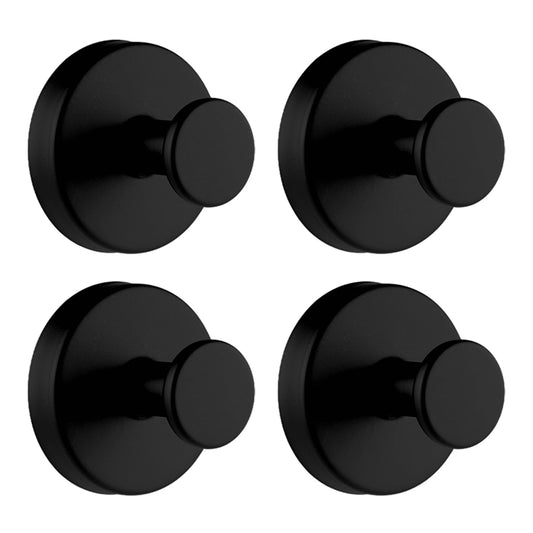 Suction Cup Shower Hooks, Set of 4 in Matte Black, Holds 11 Pounds