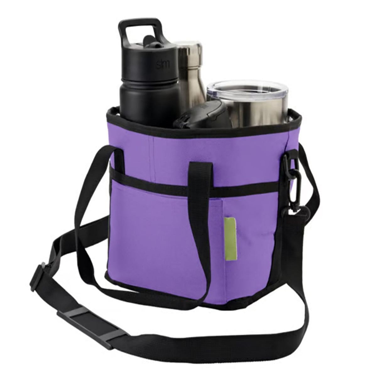 Four-Compartment Drink Carrier with Adjustable Shoulder Strap, Pink - Image 3