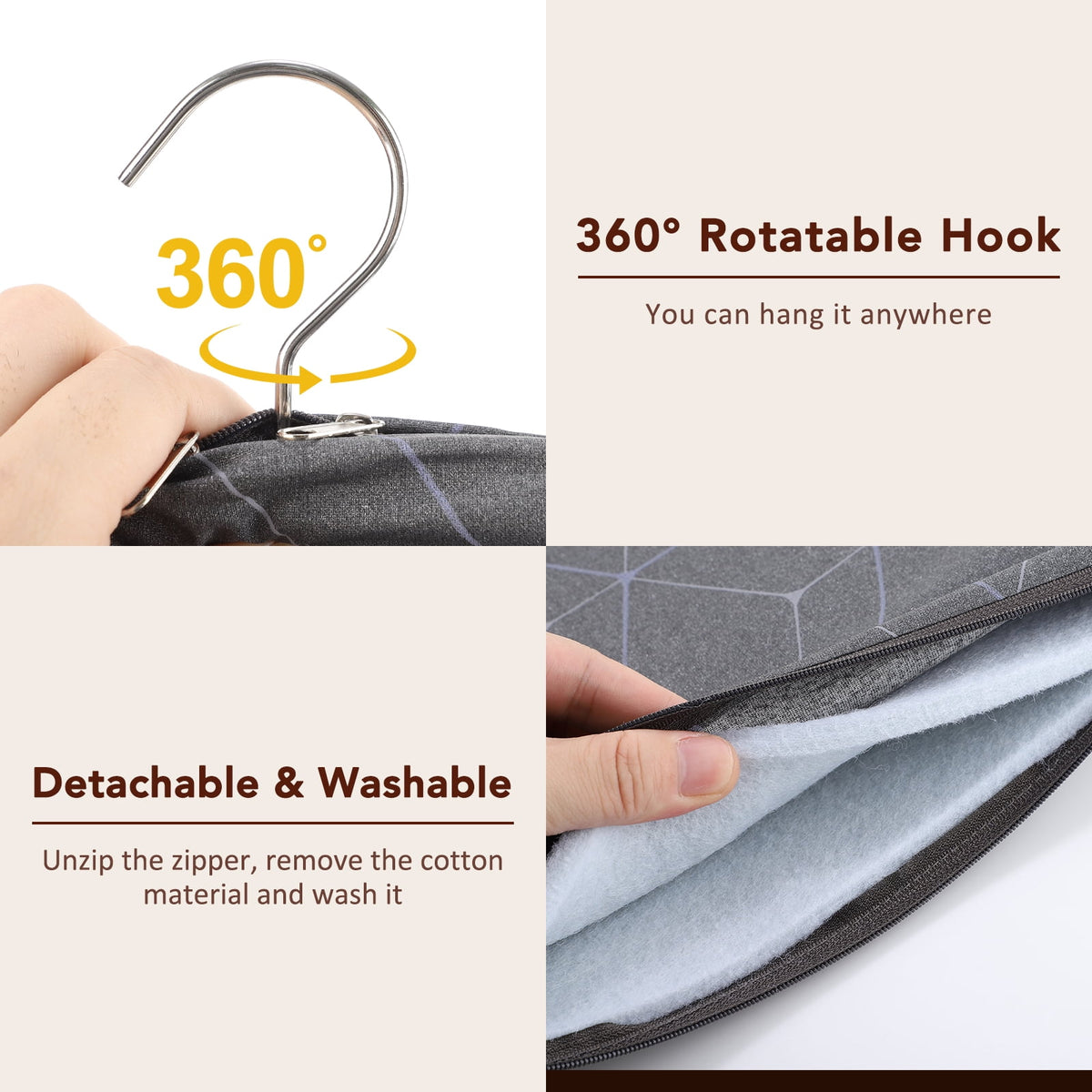 Foldable Ironing Mat with Rotating Hook, 34.5 x 17 Inches, Heat Resistant - Image 4