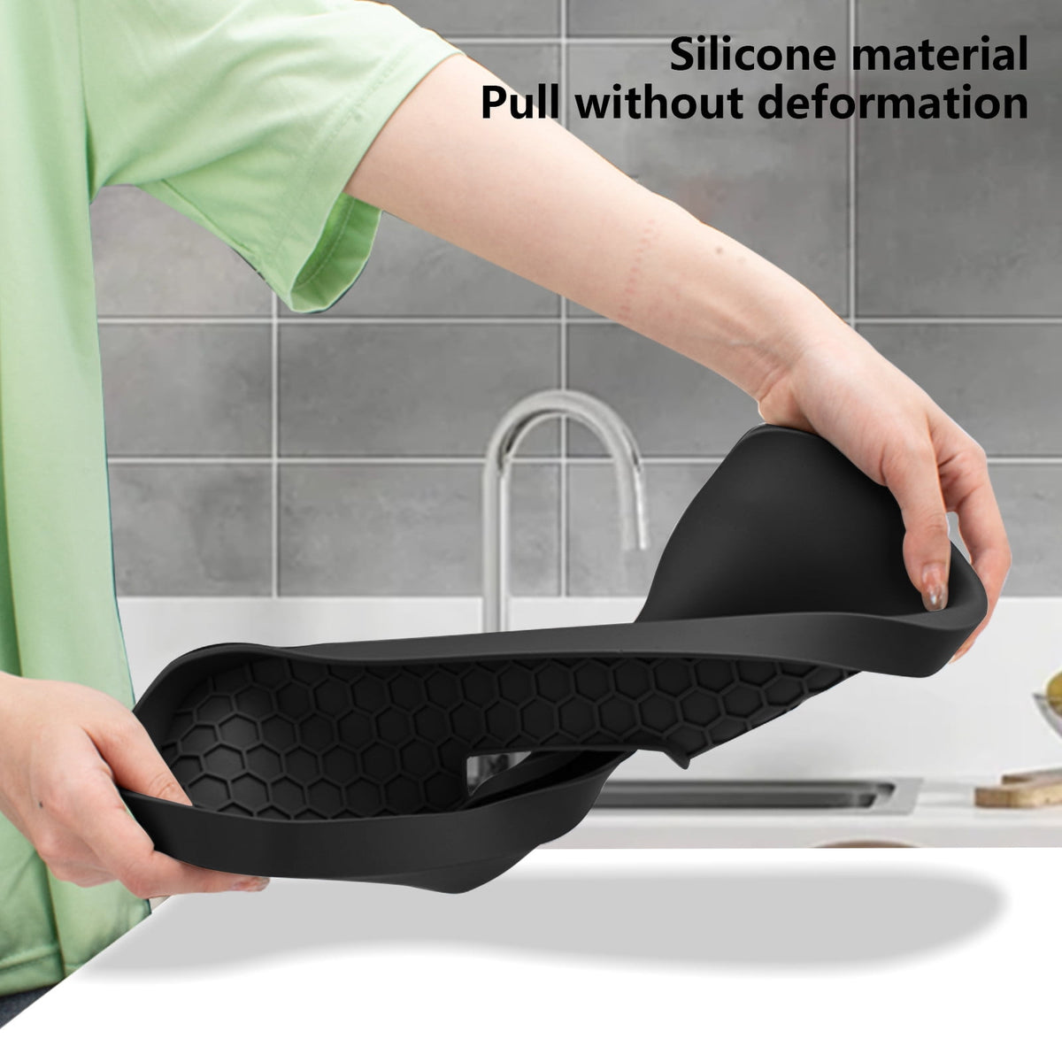 Non-Slip Silicone Tray for Bathroom Counters and Cistern Tops, 13.77 Inches - Image 6