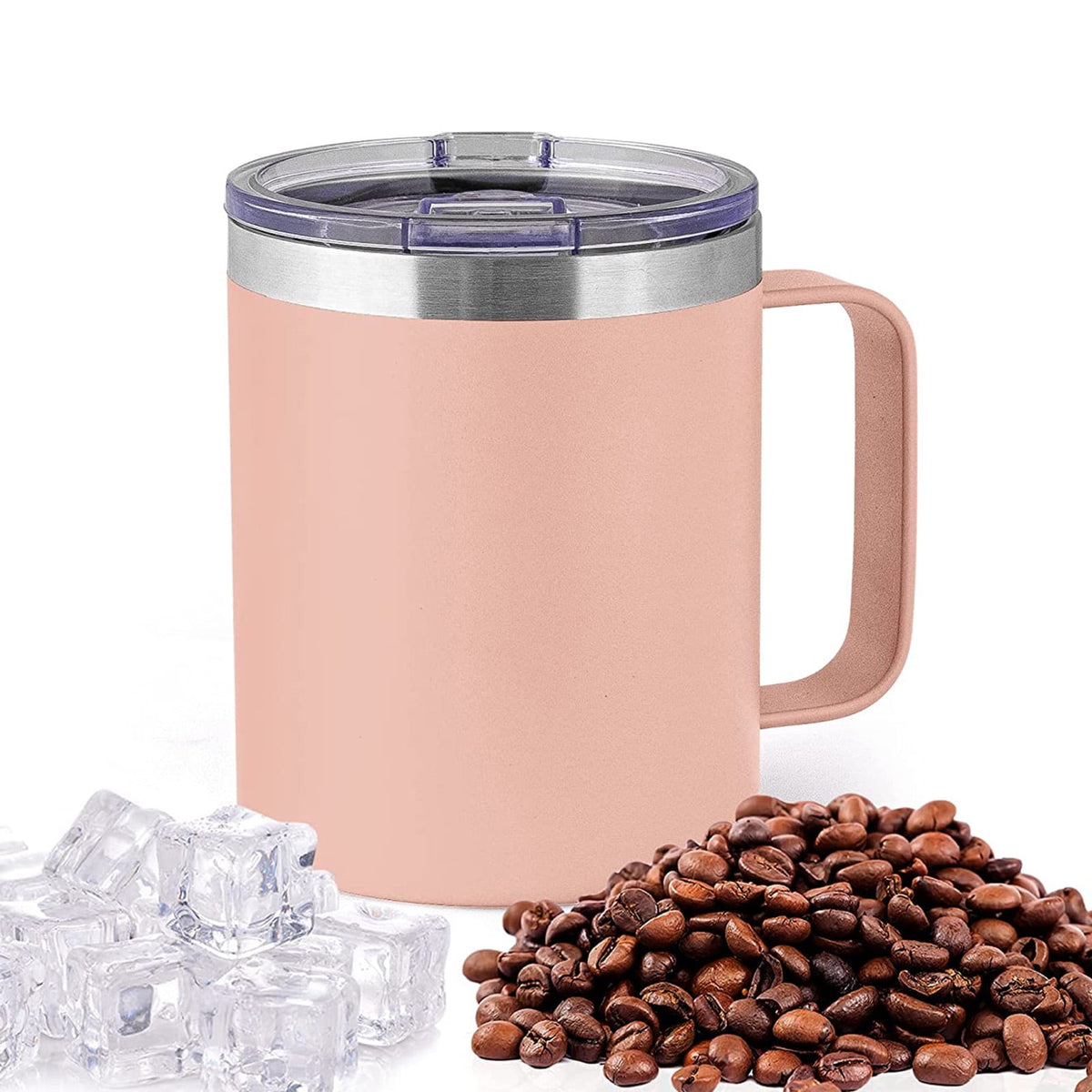 Vacuum-Insulated 12 oz Camp Mug with Handle and Removable Lid - Image 5