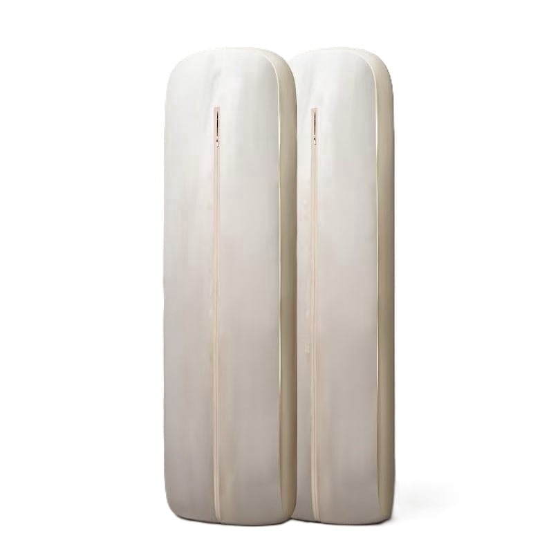 Breathable Cotton Garment Bag with Clear Window and Button Closure, Beige