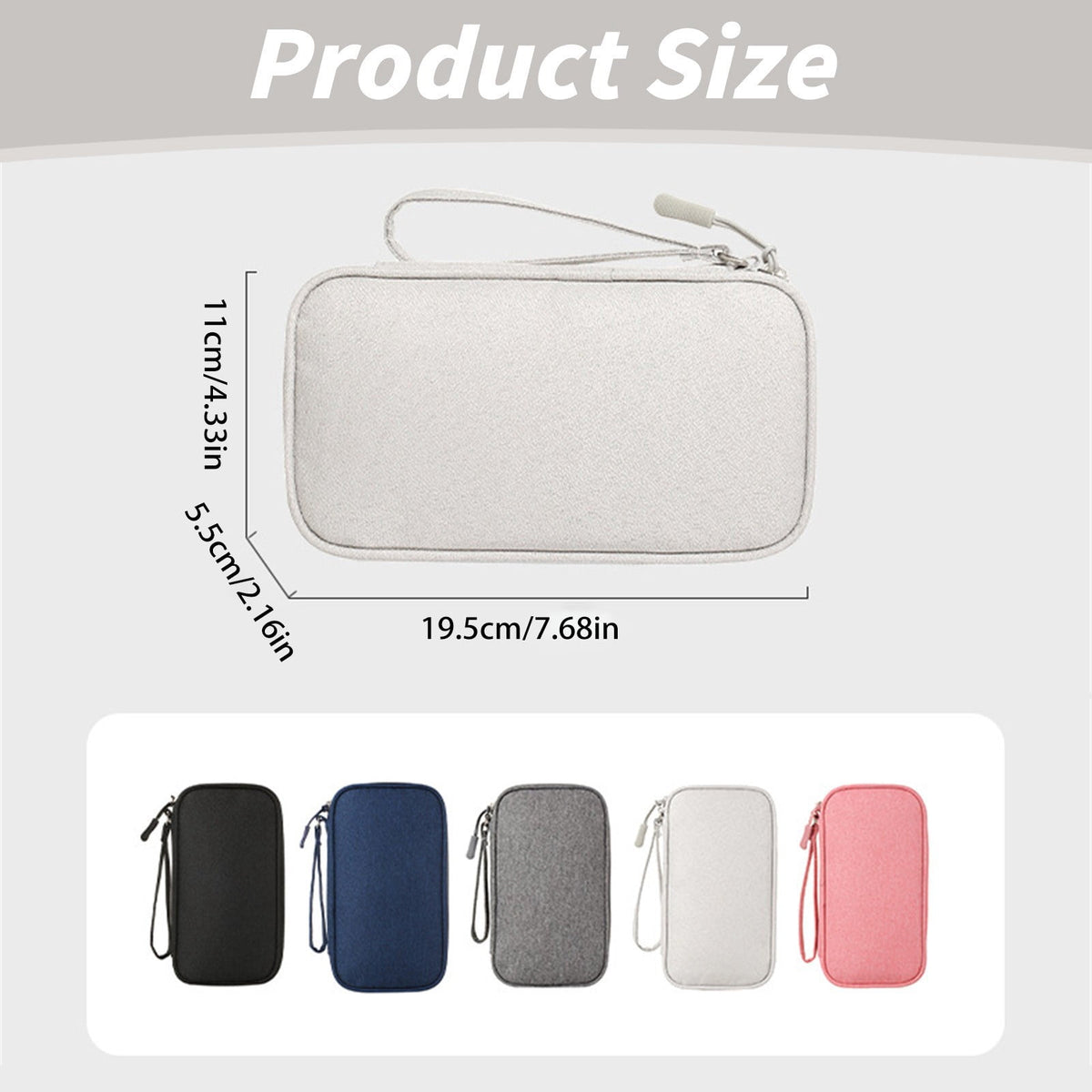 Double-Layer Electronics Organizer for Cables and Chargers, Pink - Image 3