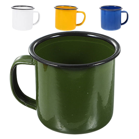 Enamel Camp Cups, Set of Four in Assorted Colours, 3.34 Inches Wide
