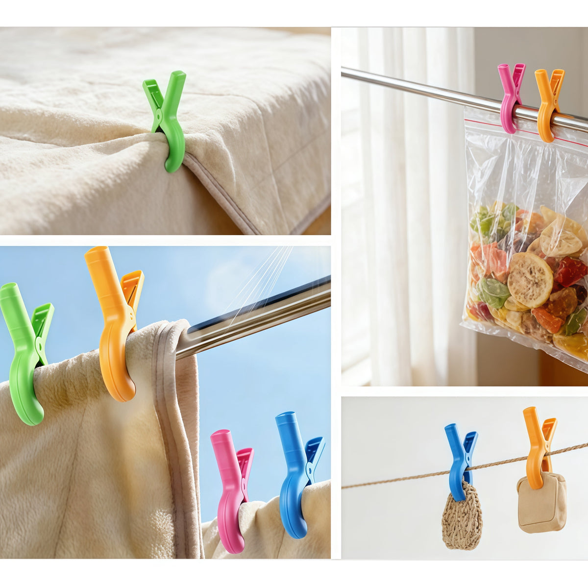 Beach Towel Clips, Set of 12 Heavy-Duty Chair Clips, 3.7 Inches - Image 2