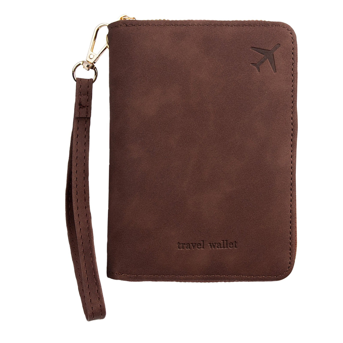 Zippered Passport and Document Wallet with RFID-Blocking Lining