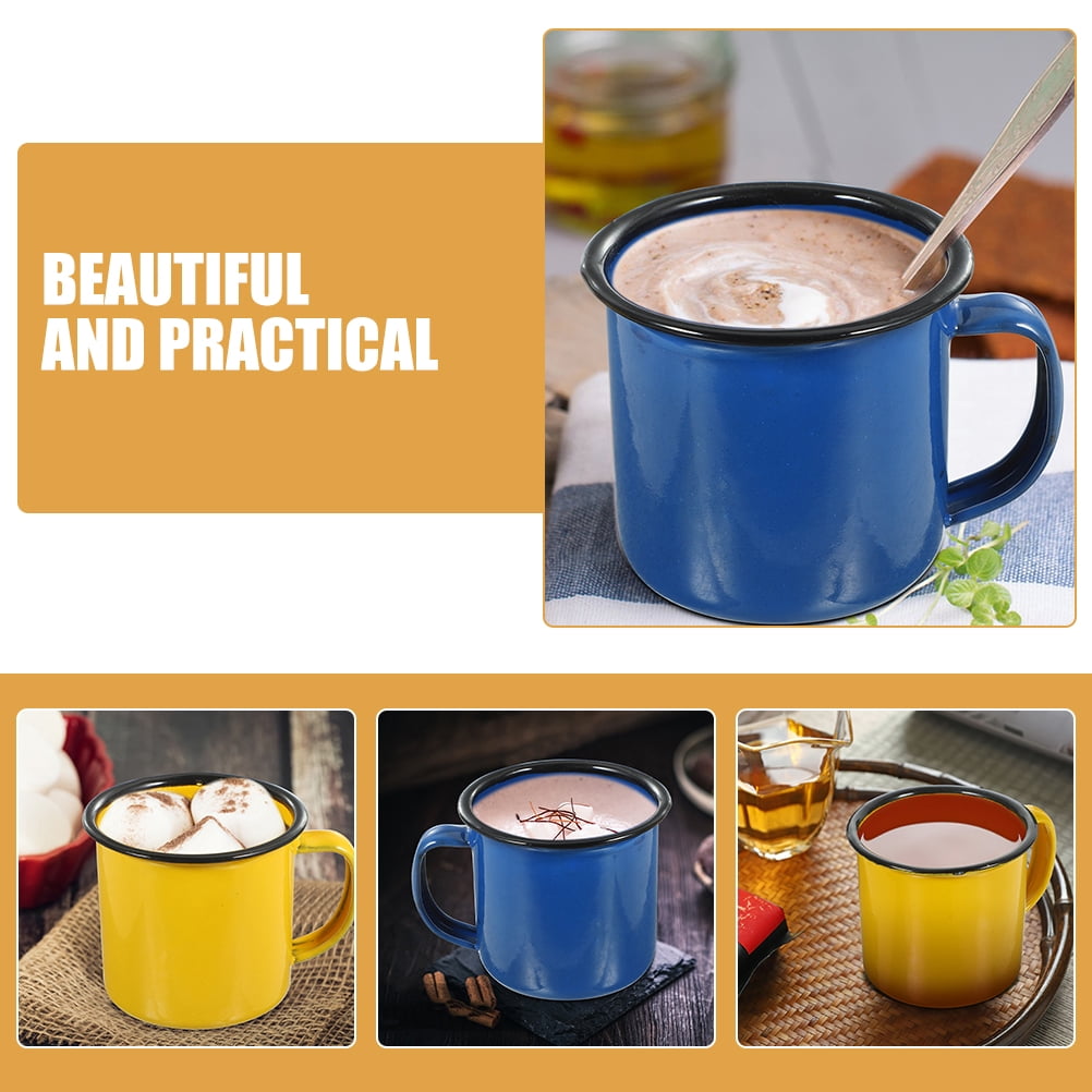 Enamel Camp Cups, Set of Four in Assorted Colours, 3.34 Inches Wide - Image 5