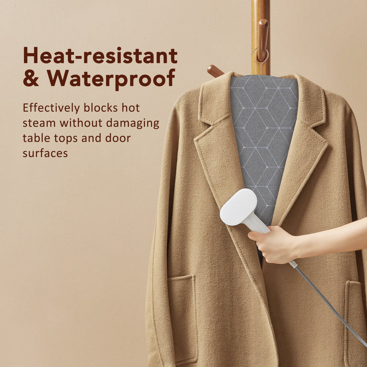 Foldable Ironing Mat with Rotating Hook, 34.5 x 17 Inches, Heat Resistant - Image 2
