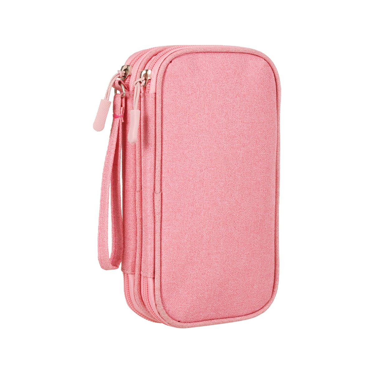 Double-Layer Electronics Organizer for Cables and Chargers, Pink