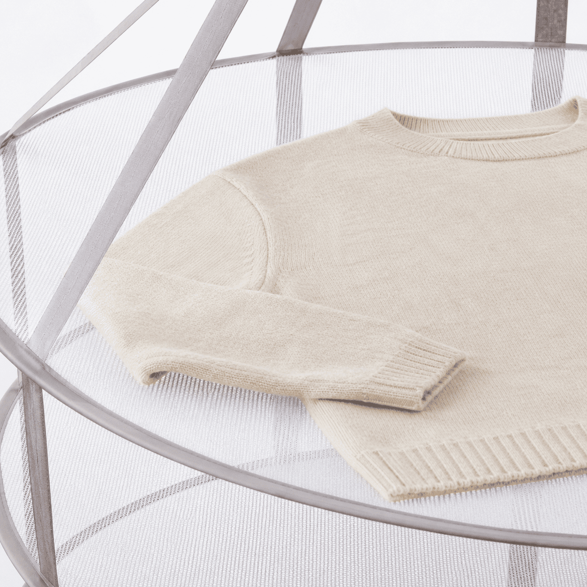 Three-Tier Mesh Drying Rack for Sweaters, Folds to an 11 Inch Circle - Image 2