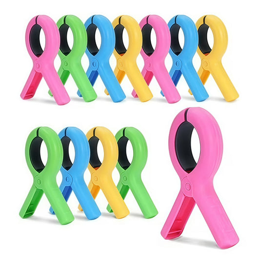 Beach Towel Clips, Set of 12 Heavy-Duty Chair Clips, 3.7 Inches