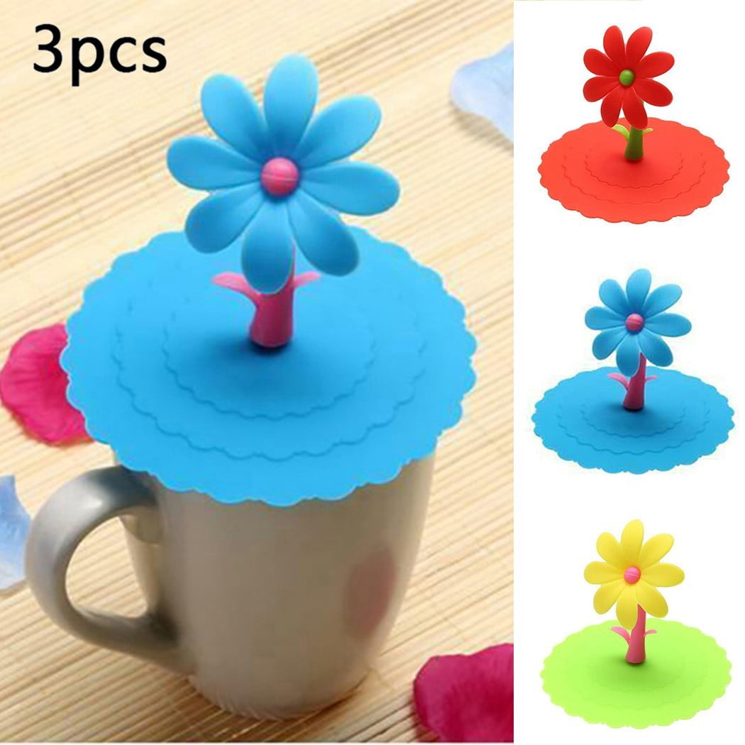 Silicone Cup Lids, Set of 3 Airtight Covers, 10 cm Across - Image 4